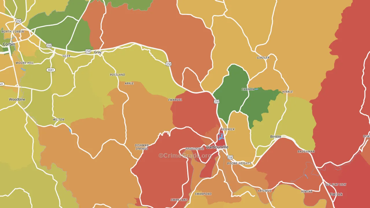 Knox County, KY Map of Assault Rates