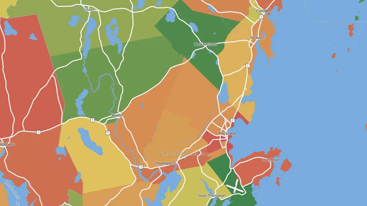 Knox County, ME Map of Assault Rates