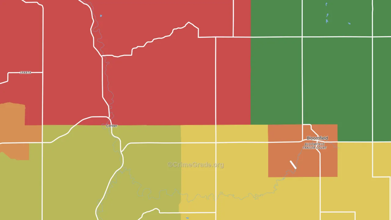 Knox County, NE Map of Assault Rates