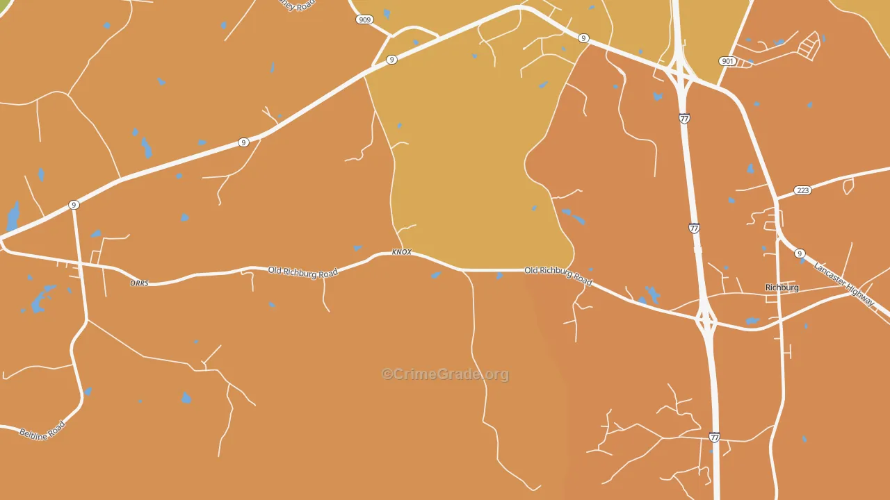 Knox, SC Map of Assault Rates