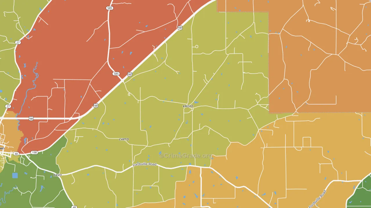 Knoxo, MS Map of Assault Rates
