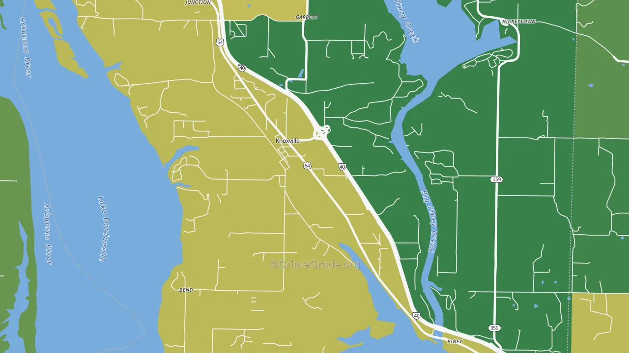 Knoxville, AR Map of Assault Rates