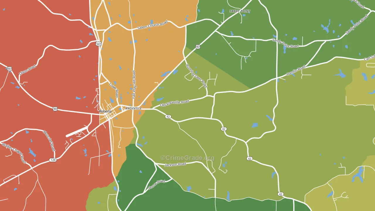 Knoxville, GA Map of Assault Rates