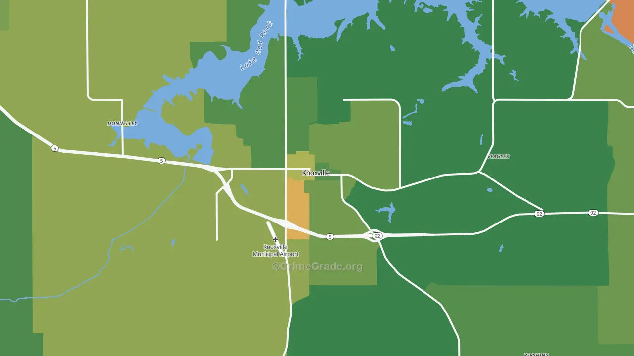 Knoxville, IA Map of Assault Rates