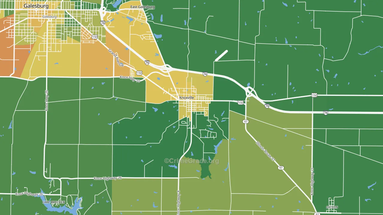 Knoxville, IL Map of Assault Rates