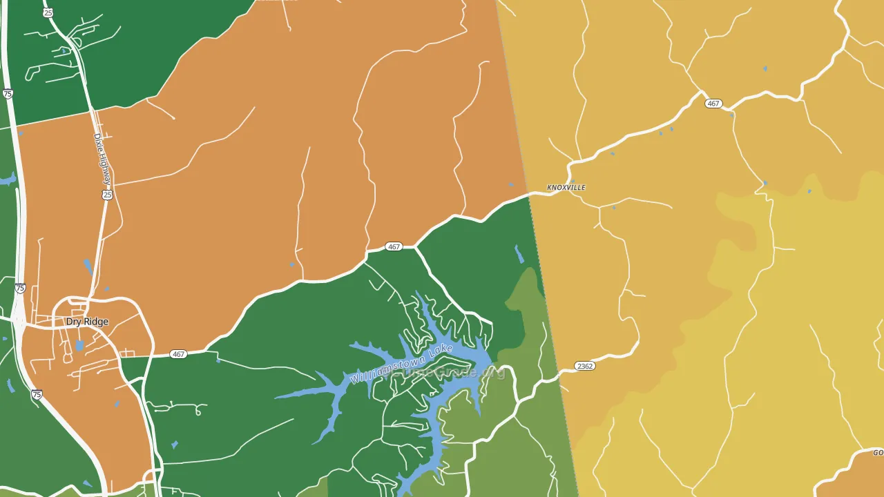 Knoxville, KY Map of Assault Rates