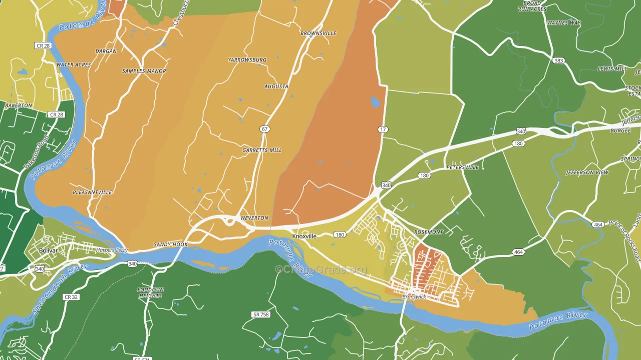 Knoxville, MD Map of Assault Rates
