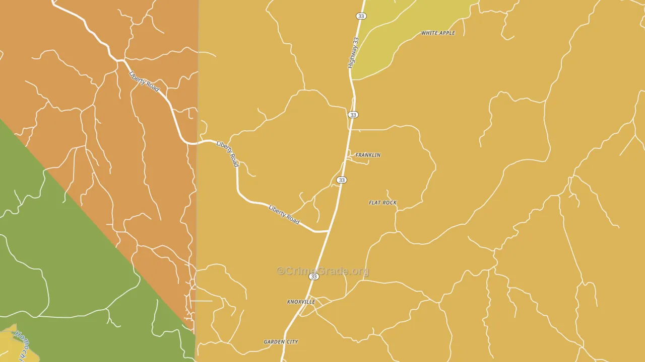 Knoxville, MS Map of Assault Rates