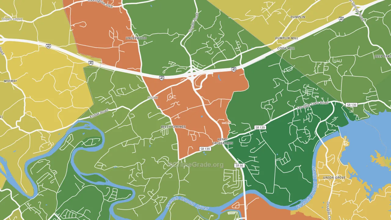 Kodak, TN Map of Assault Rates