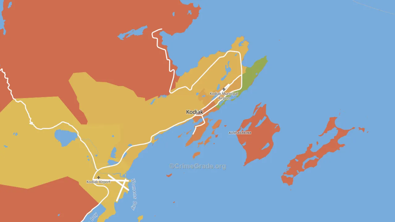 Kodiak, AK Map of Assault Rates