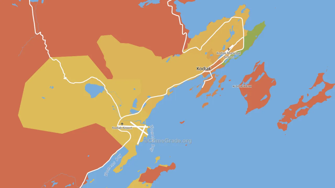 Kodiak Island Borough, AK Map of Assault Rates