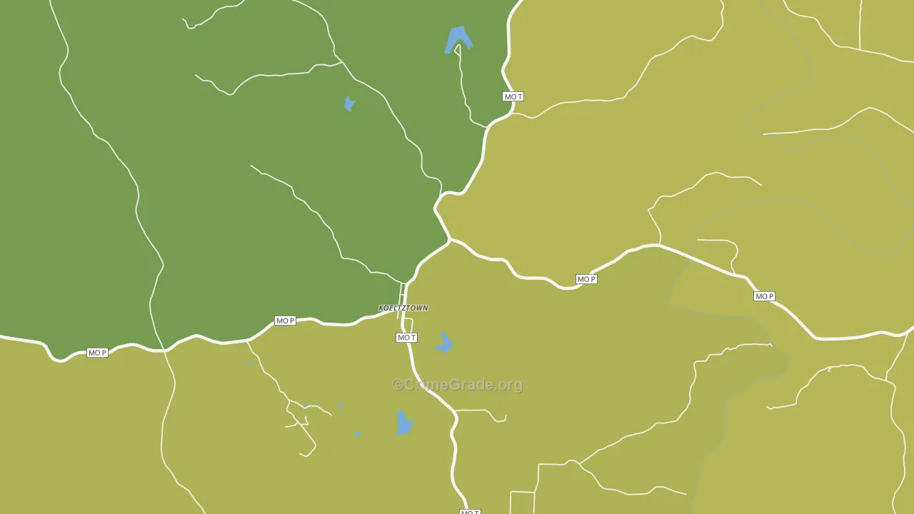 Koeltztown, MO Map of Assault Rates