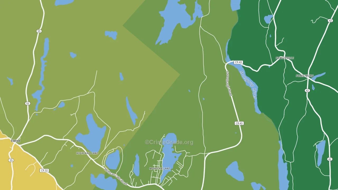 Kohlertown, NY Map of Assault Rates