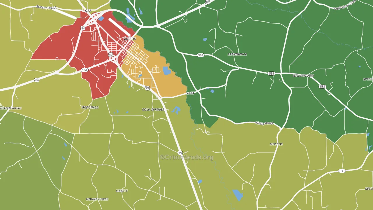 Kola, MS Map of Assault Rates