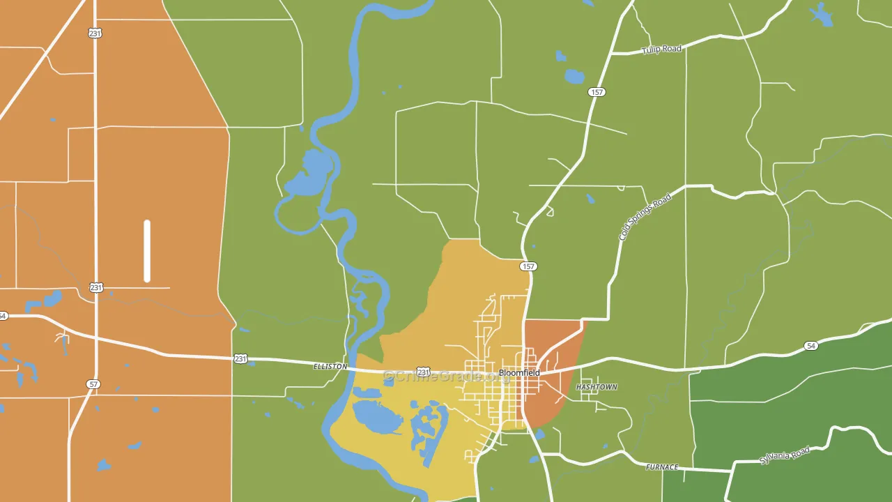 Koleen, IN Map of Assault Rates