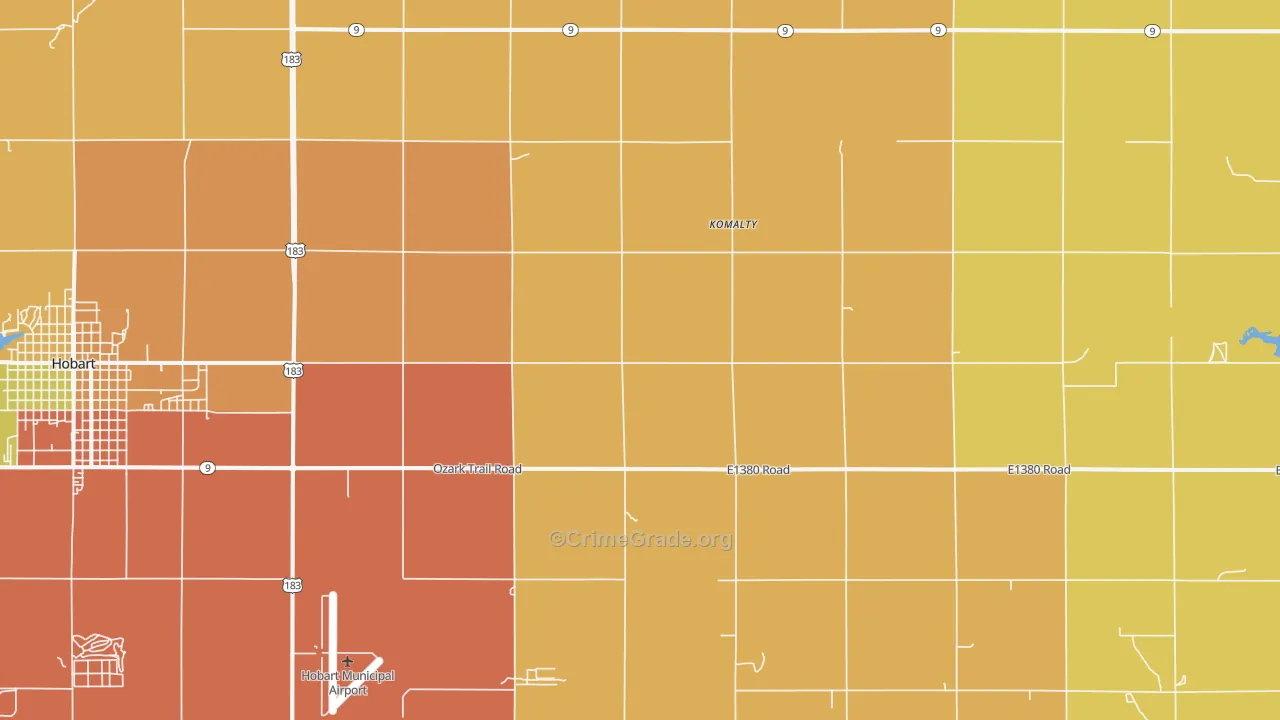 Komalty, OK Map of Assault Rates