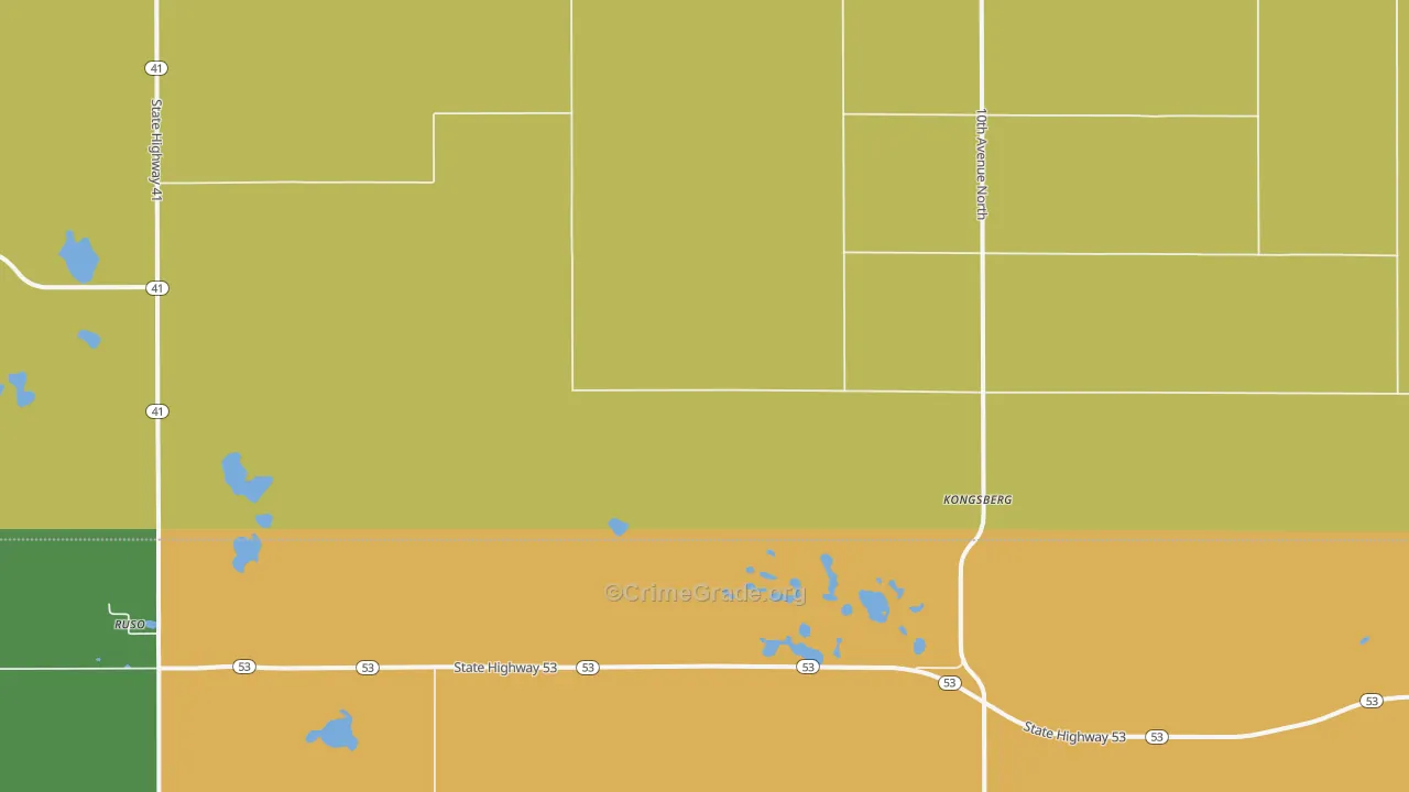 Kongsberg, ND Map of Assault Rates
