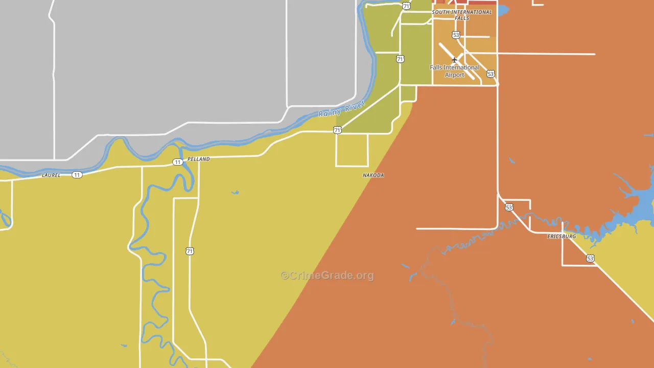 Koochiching County, MN Map of Assault Rates