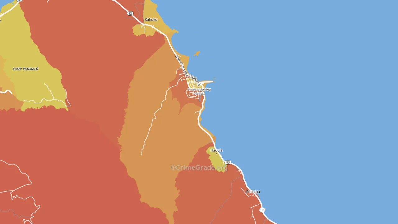 Koolauloa, Laie, HI Map of Assault Rates