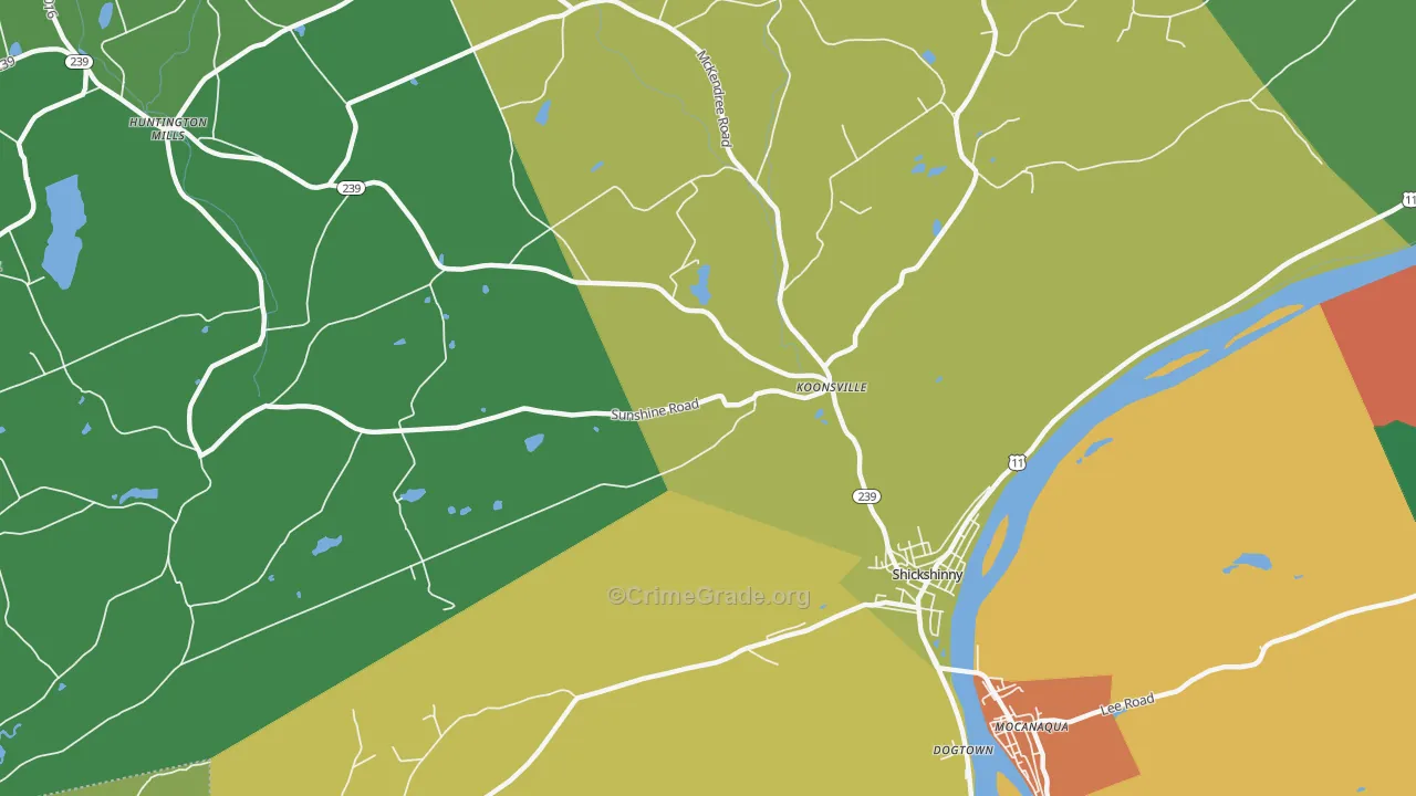Koonsville, PA Map of Assault Rates