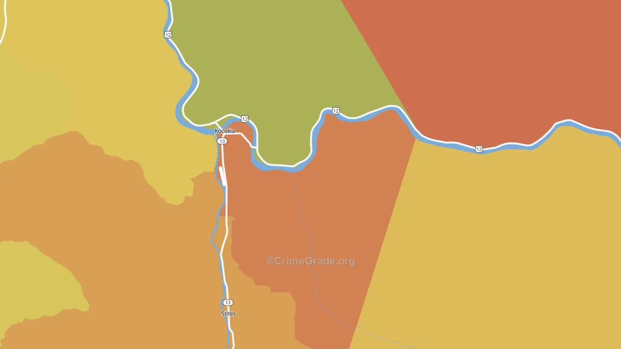 Kooskia, ID Map of Assault Rates