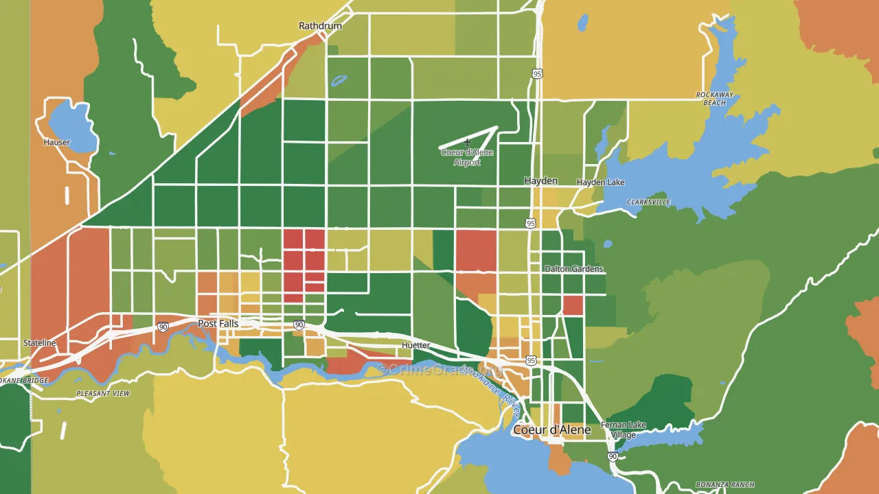 Kootenai County, ID Map of Assault Rates