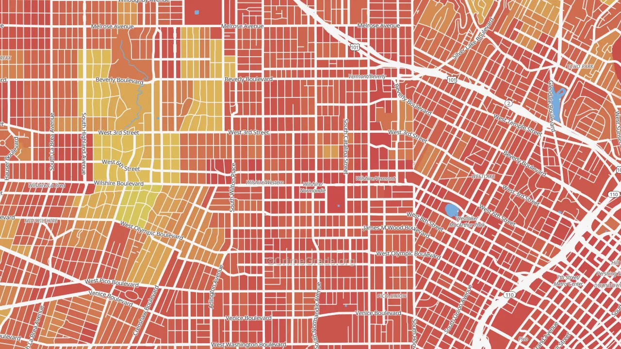 Koreatown, Los Angeles, CA Map of Assault Rates