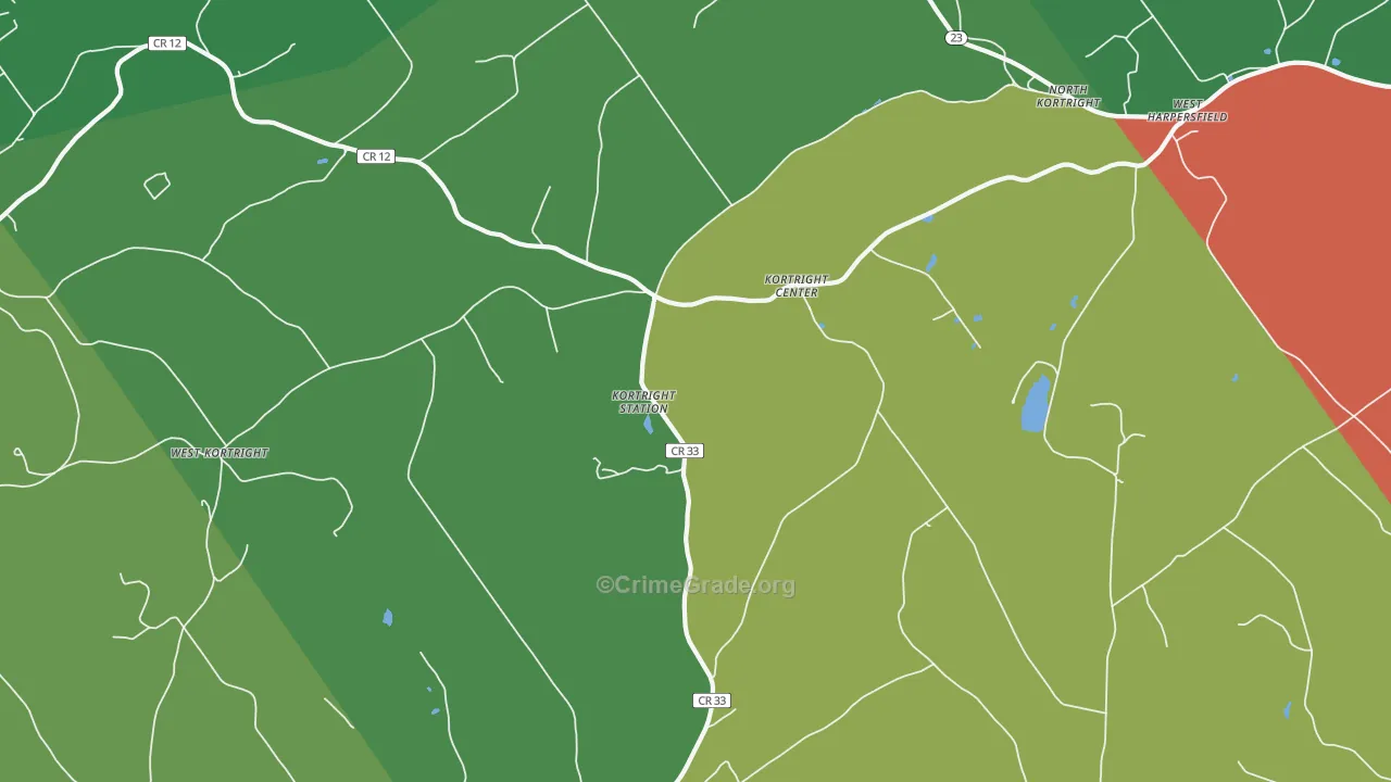 Kortright Center, NY Map of Assault Rates