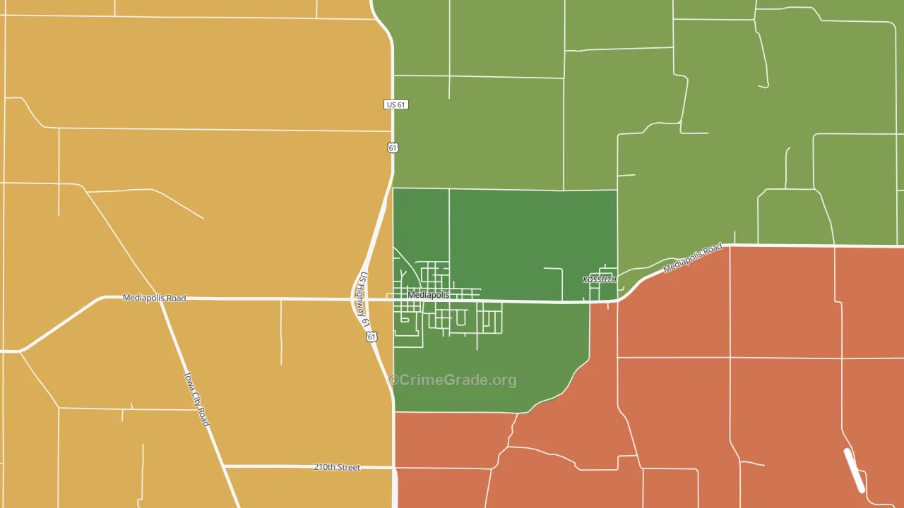 Kossuth, IA Map of Assault Rates