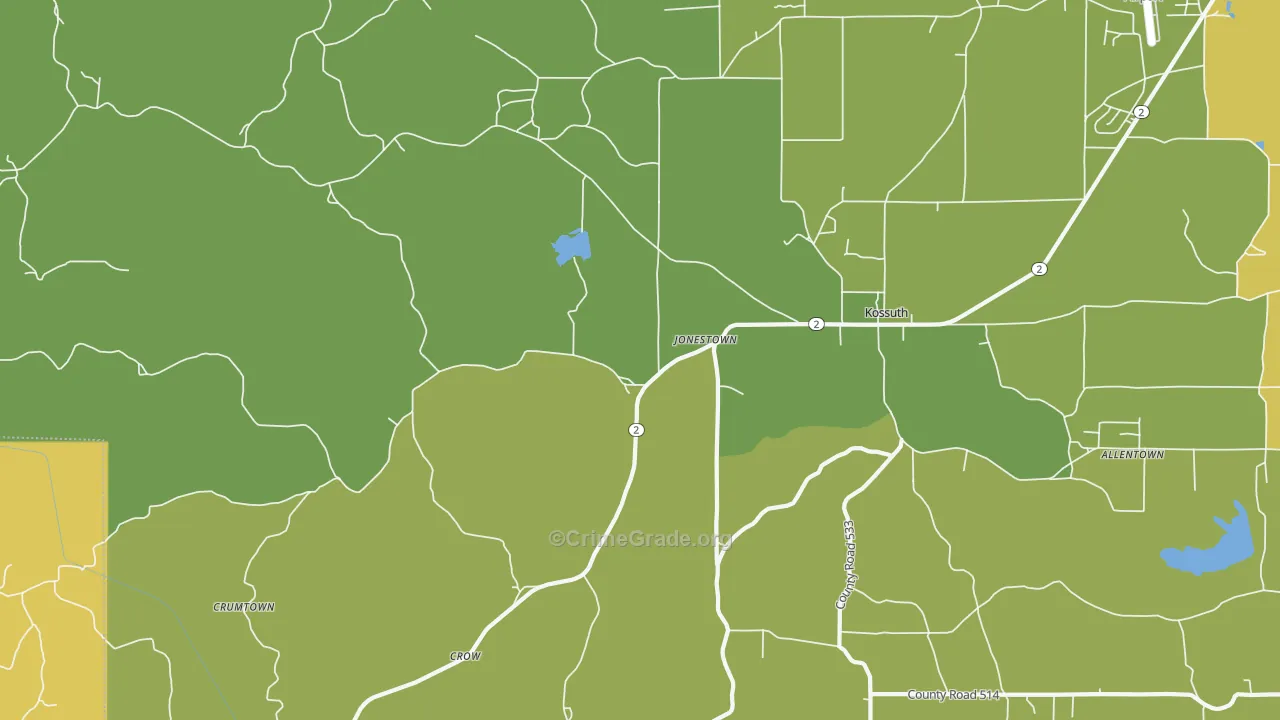 Kossuth, MS Map of Assault Rates