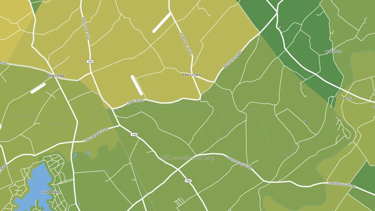 Kralltown, PA Map of Assault Rates