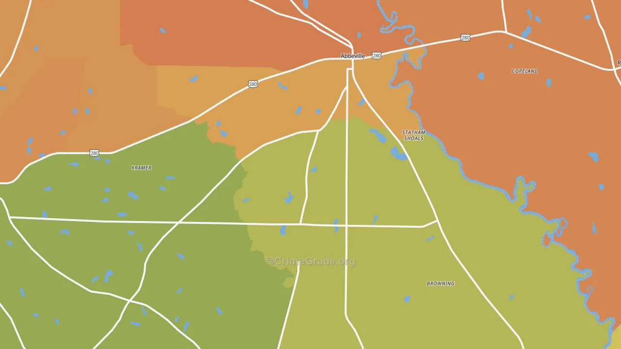 Kramer, GA Map of Assault Rates