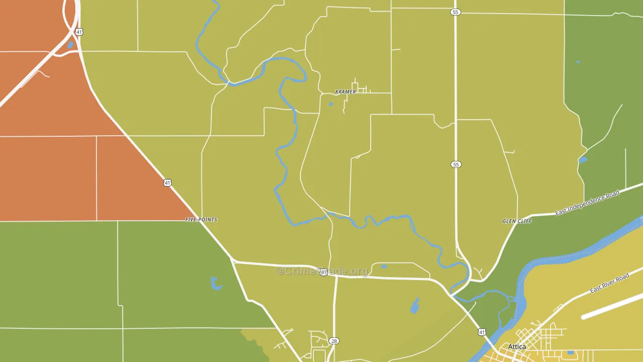 Kramer, IN Map of Assault Rates