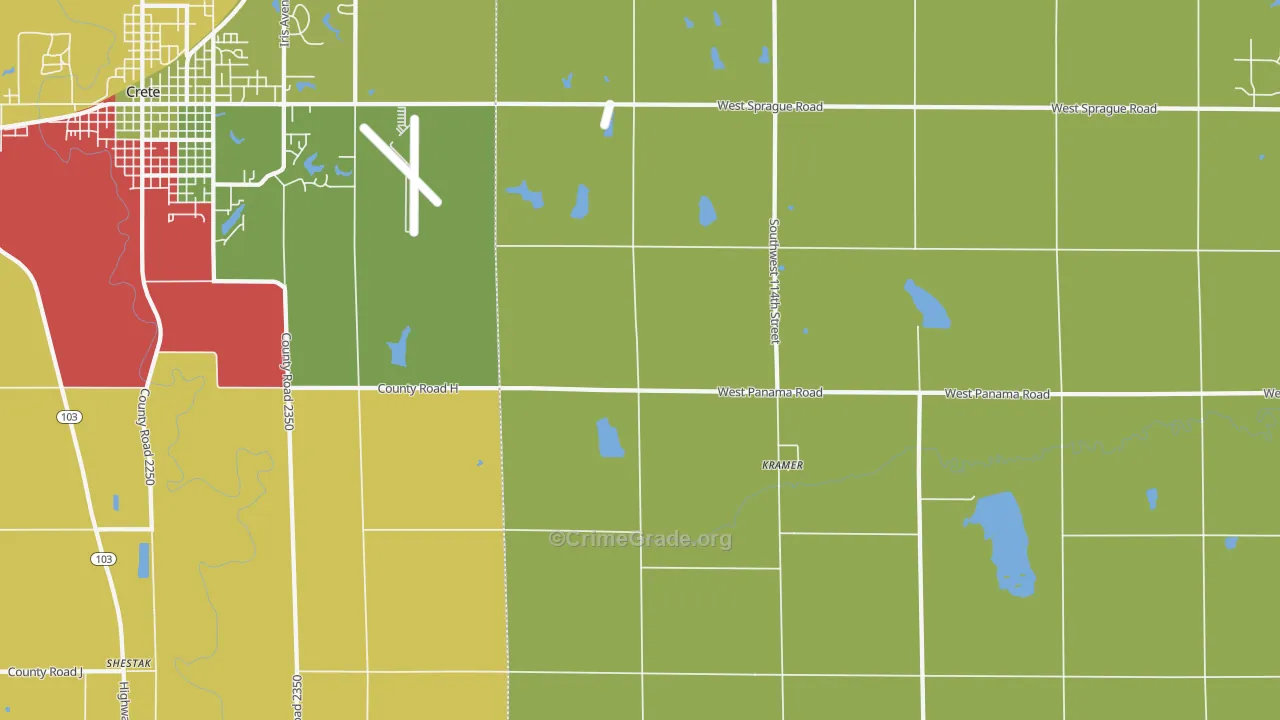 Kramer, NE Map of Assault Rates