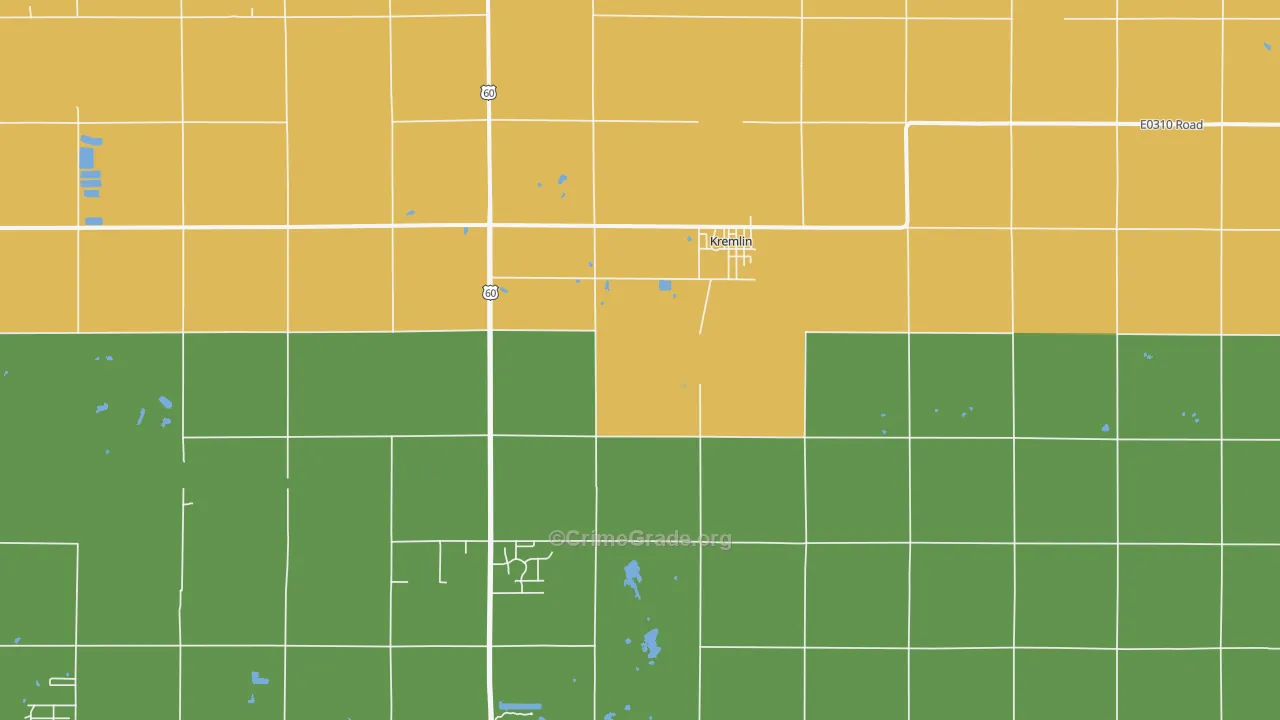 Kremlin, OK Map of Assault Rates