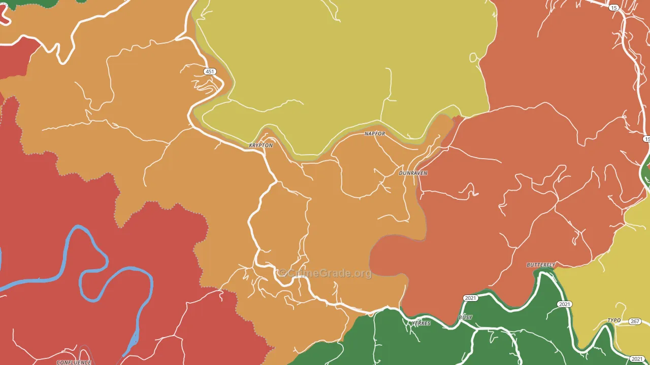 Krypton, KY Map of Assault Rates