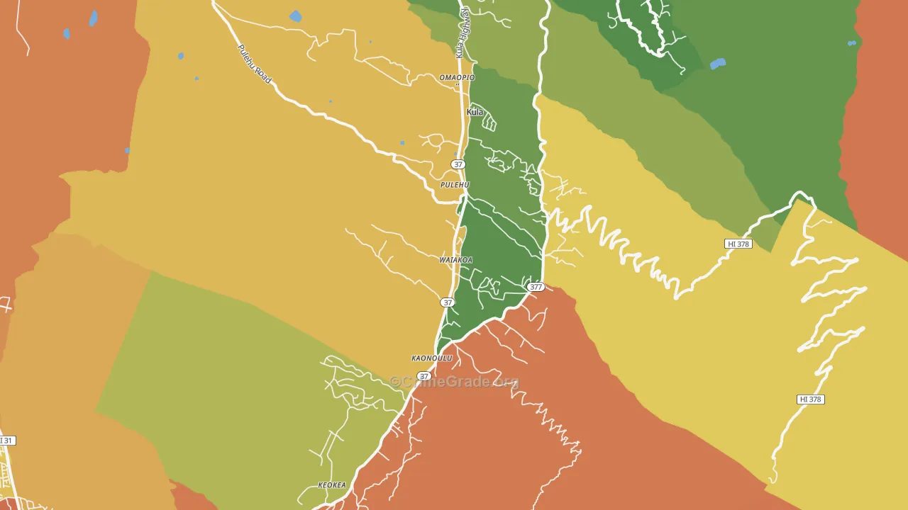 Kula, HI Map of Assault Rates