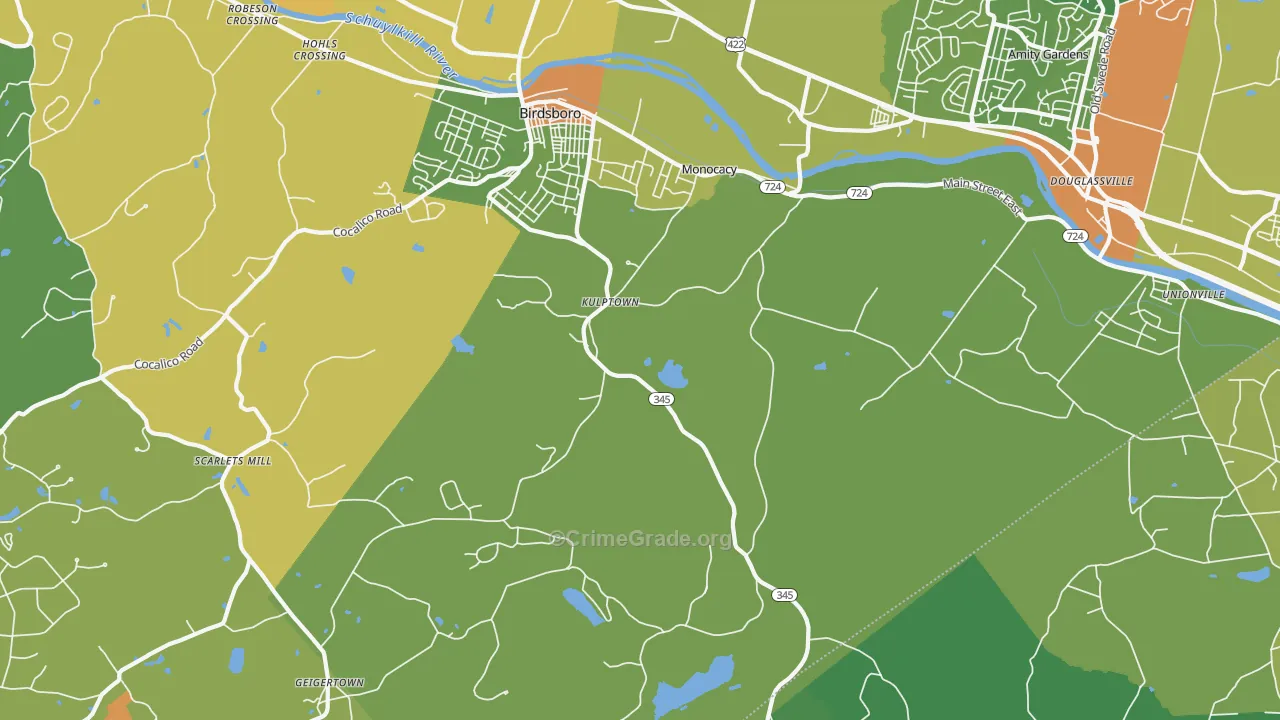 Kulptown, PA Map of Assault Rates
