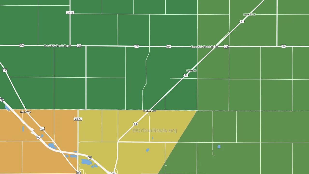 Kumler, IL Map of Assault Rates