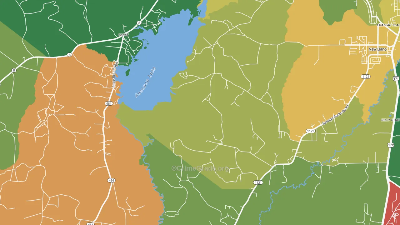 Kurthwood, LA Map of Assault Rates
