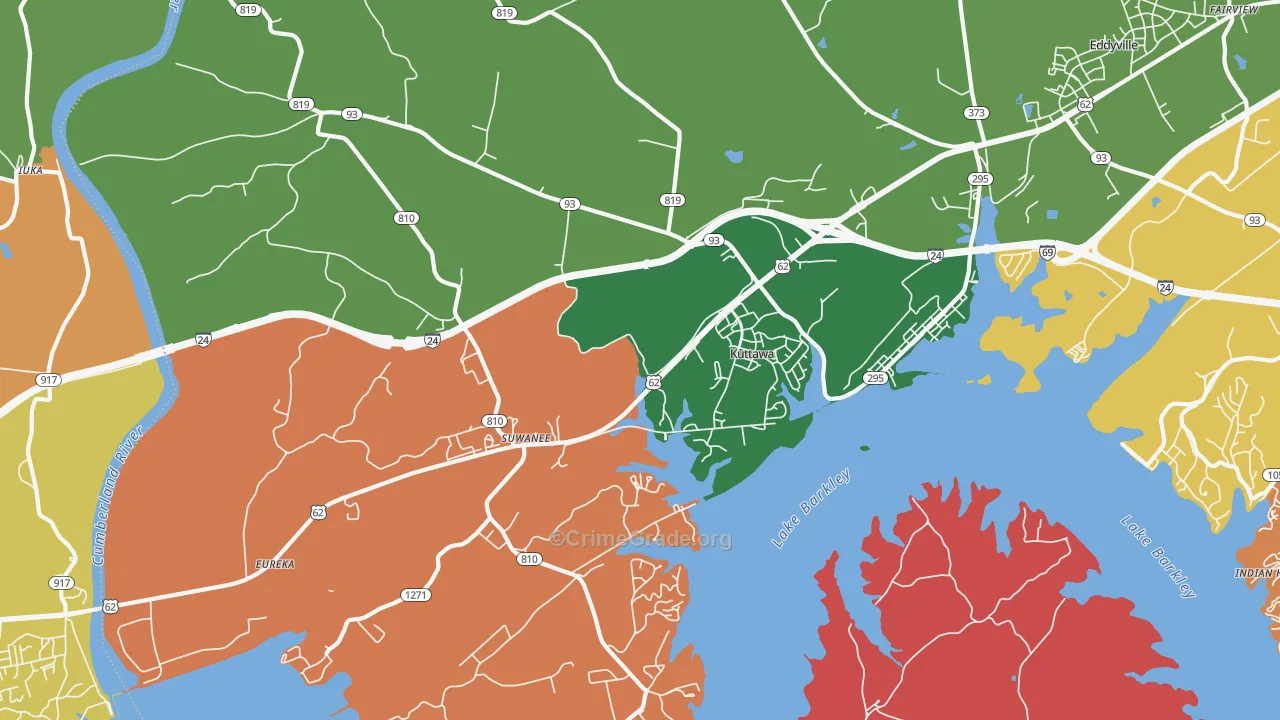 Kuttawa, KY Map of Assault Rates