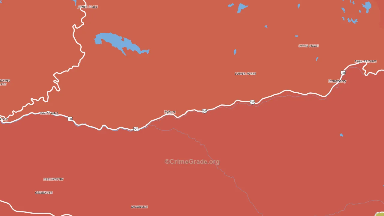 Kyburz, CA Map of Assault Rates