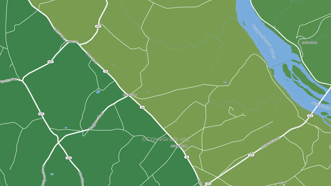 Kyleville, PA Map of Assault Rates