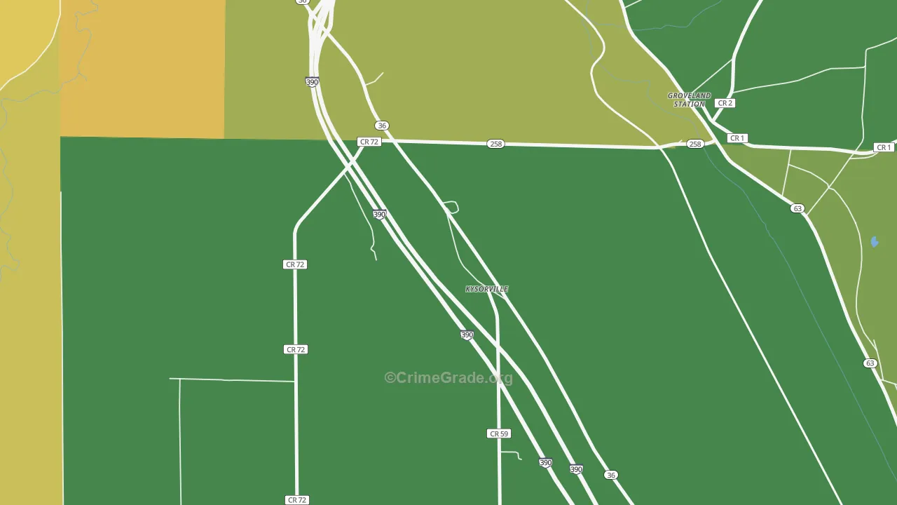 Kysorville, NY Map of Assault Rates