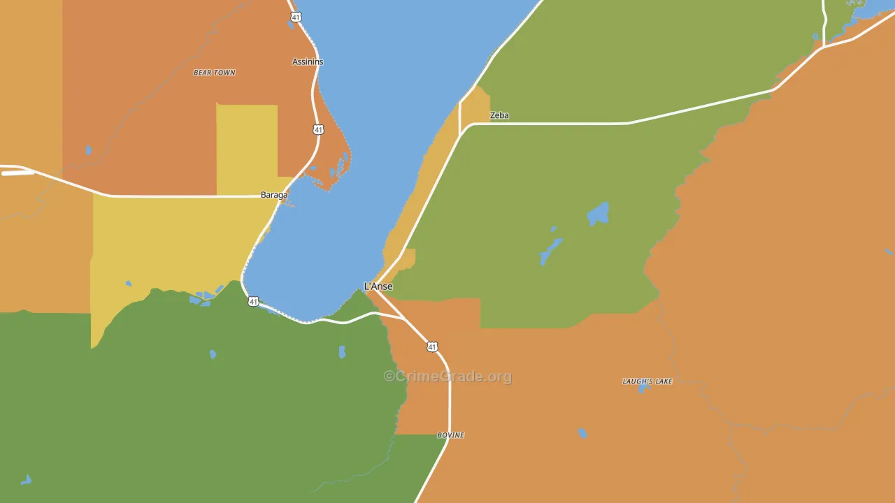 L'Anse, MI Map of Assault Rates