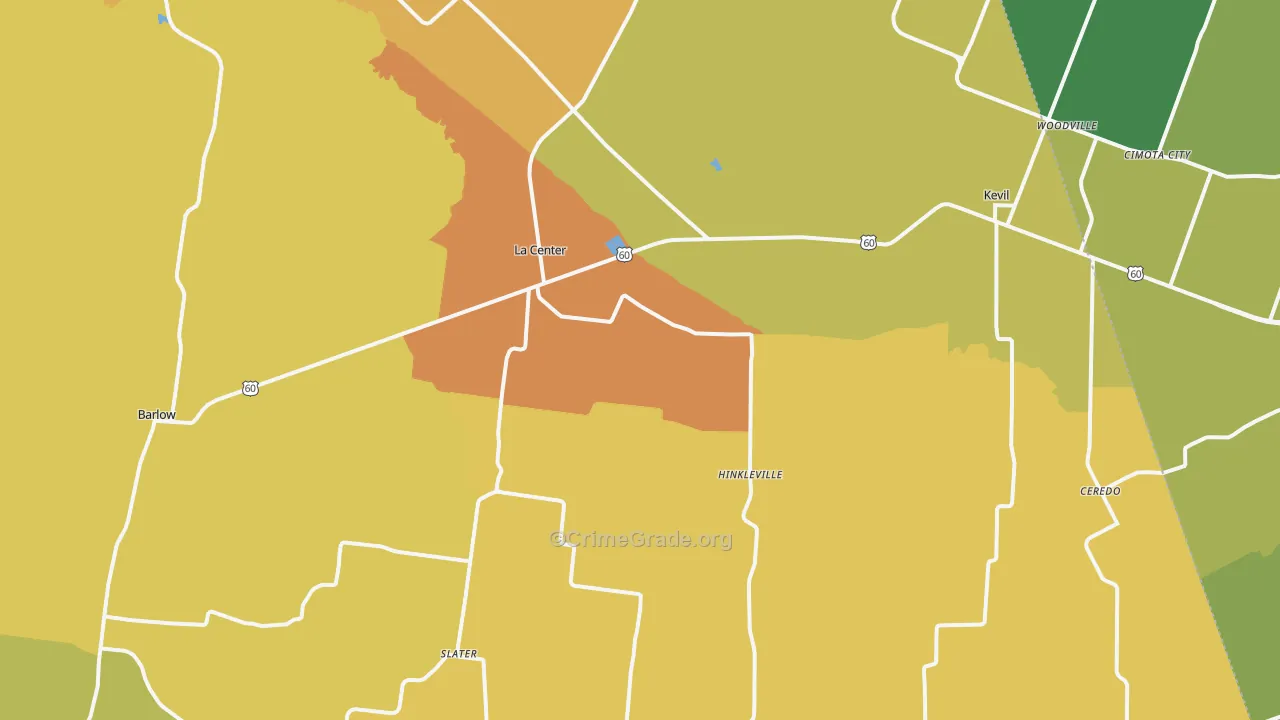 La Center, KY Map of Assault Rates