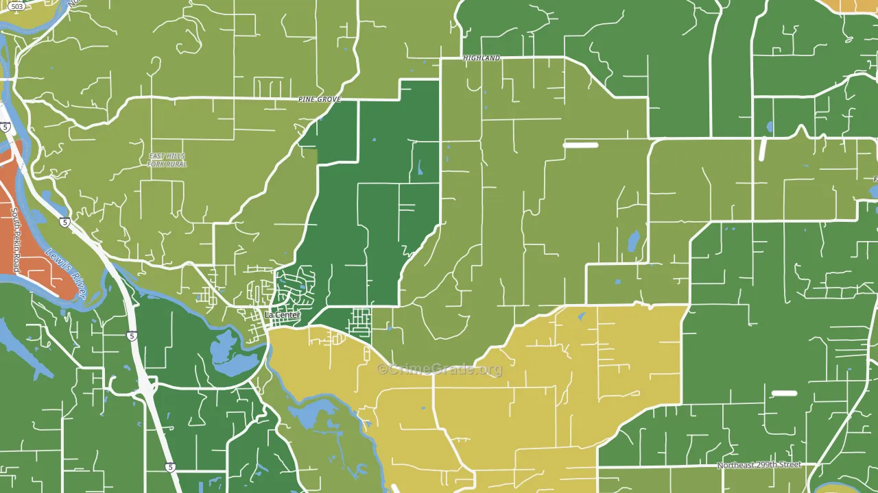 La Center, WA Map of Assault Rates