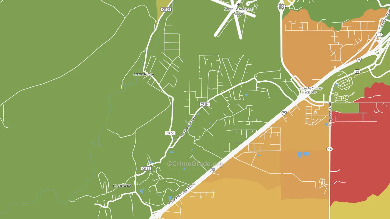 La Cienega, NM Map of Assault Rates