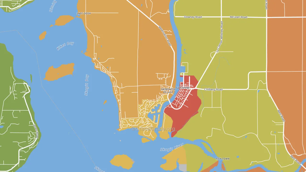 La Conner, WA Map of Assault Rates