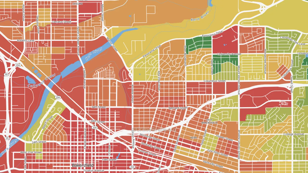La Cresta-Alta Vista, Bakersfield, CA Map of Assault Rates